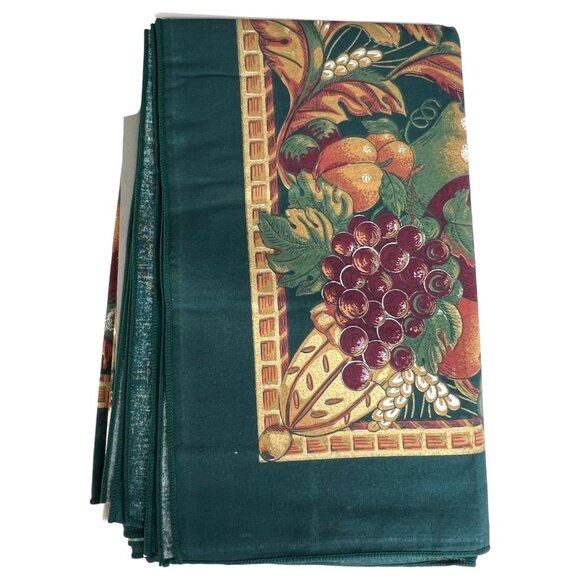 Holiday Tobin Harvest Oblong Tablecloth 52" X 70" Golden Harvest Green Autumn - Picture 6 of 6